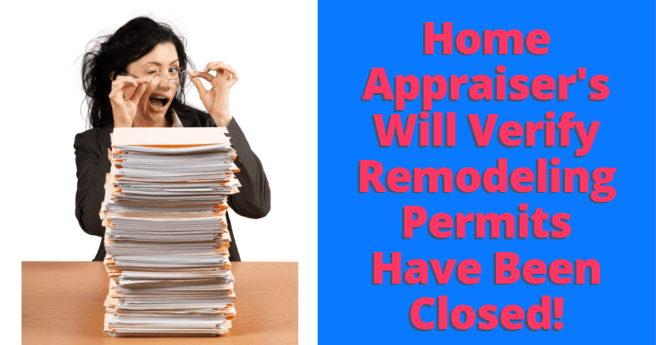 picture of a real estate appraiser verifying home remodeling permits